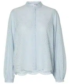 Selected Femme Tatiana Embroidery Shirt Cashmere Blue