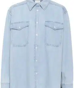 Part Two Collette Denim Shirt Whiteish Blue Denim