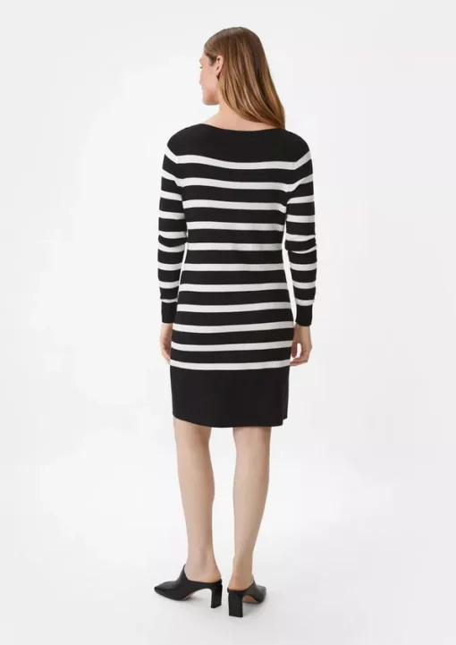 Comma, Striped Fine Knit Dress Black/White