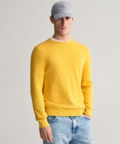 Gant Cotton Pique Sweater Smooth Yellow