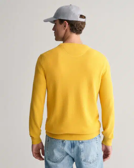 Gant Cotton Pique Sweater Smooth Yellow