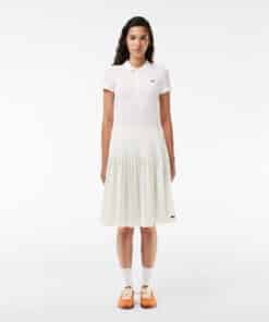 Lacoste Pleated Twill Skirt White