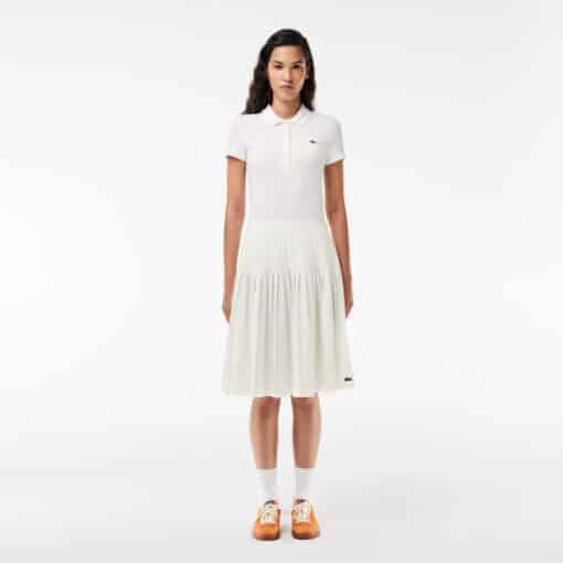 Lacoste Pleated Twill Skirt White