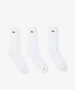 Lacoste Unisex Lacoste Sport High-Cut Socks Three Pack White