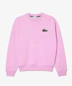 Lacoste Unisex Loose Fit Crocodile Badge Jogger Sweatshirt Pink