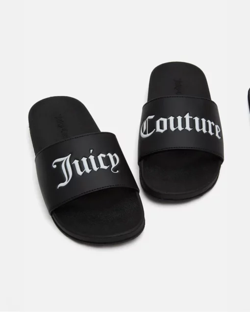 Juicy Couture Carmen Collegiate PU Slider Black