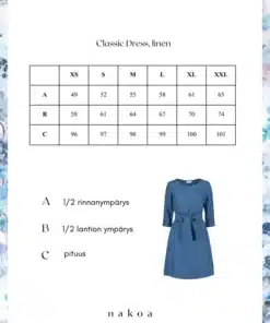 Nakoa Classic Linen Dress Bluestone