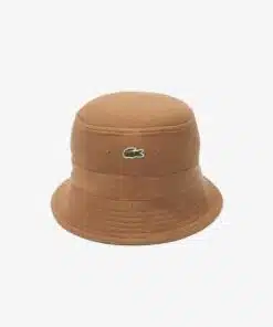 Lacoste Reversible Signature Monogram Bucket Hat Beige/Brown