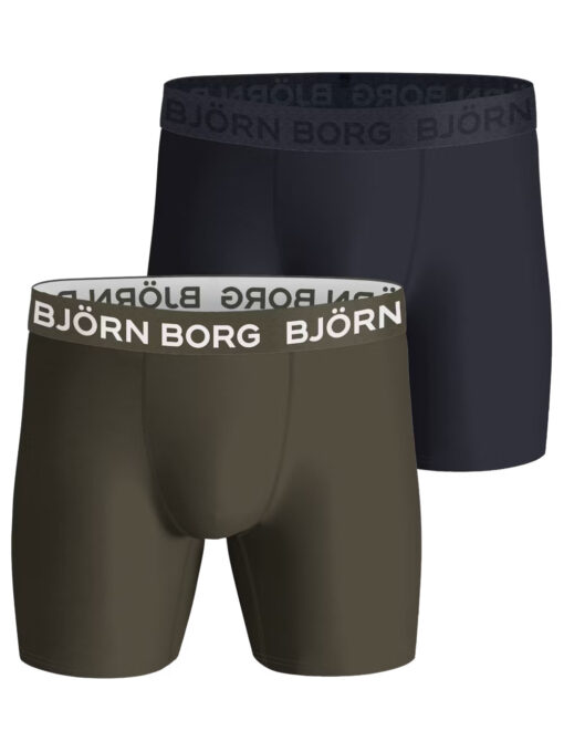 Björn Borg Performance Boxer 2-Pack Green, Grey