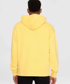 Knowledge Cotton Apparel Loose Fit Hood Misted Yellow