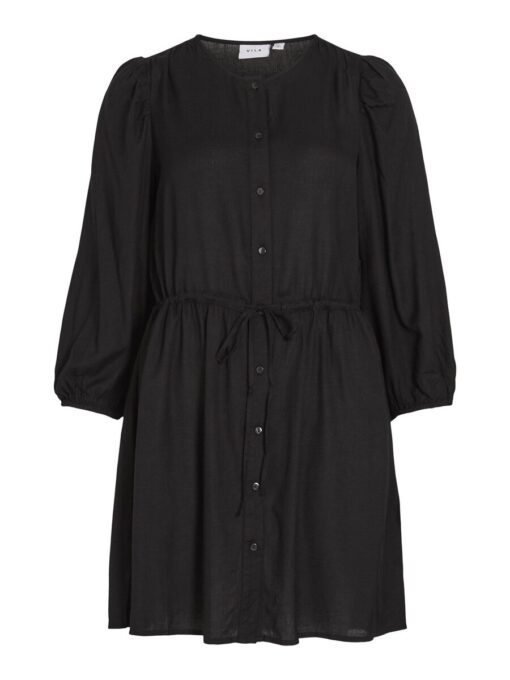 Vila Pricil Linen Blend Dress Black