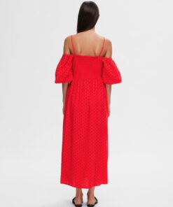 Selected Femme Anelli On Off Ankle Dress Flame Scarlett