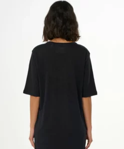 Knowledge Cotton Apparel Linen T-shirt Dress Black Jet