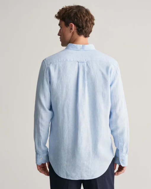 Gant Regular Linen Shirt Capri Blue