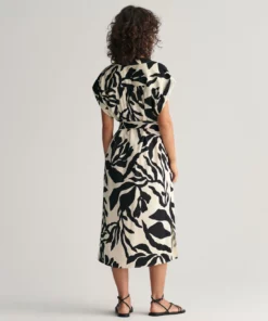 Gant Woman Palm Print Dress Soft Oat