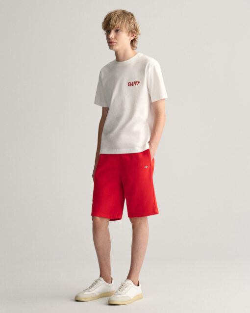 Gant Teens Shield Sweat Shorts Bright Red