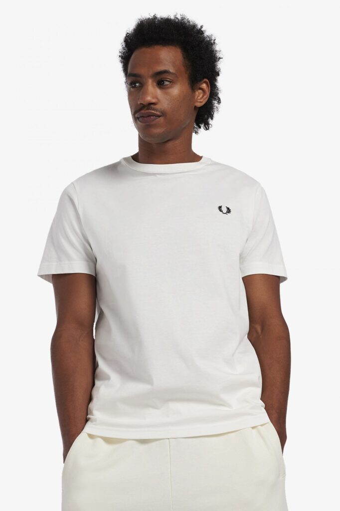 Fred Perry Crew Neck T-shirt Snow White