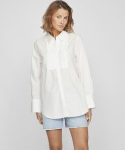 Vila Palma Loose Detail Shirt Bright White