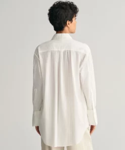 Gant Woman Seersucker Stripe Shirt White