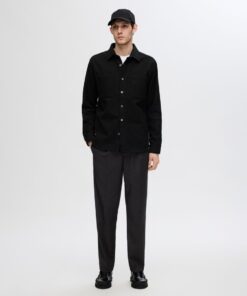Selected Homme Tapered Leroy Pleat Pants Black