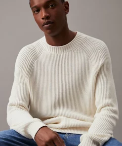 Calvin Klein Soft Utility Raglan Sweater Ivory