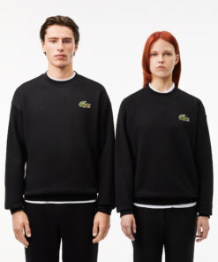 Lacoste Loose Fit Badge Accent Sweatshirt Black