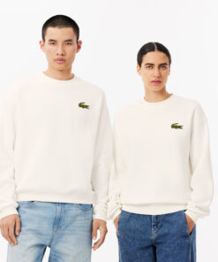 Lacoste Loose Fit Badge Accent Sweatshirt White