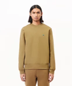 Lacoste Fleece Crew Neck Sweatshirt Brown