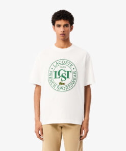 Lacoste Loose Fit Heavy Cotton Printed T-shirt White