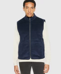 Knowldge Cotton Apparel Corduroy Vest Night Sky