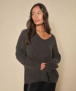 Mos Mosh Thora V-Neck Knit Phantom