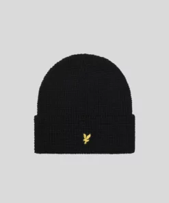 Lyle & Scott Waffle Beanie Jet Black