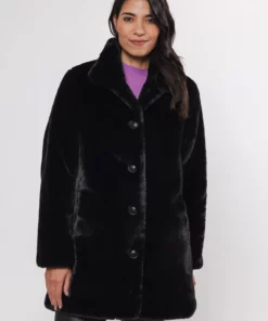 Rino & Pelle Nonna Faux Fur Coat Black