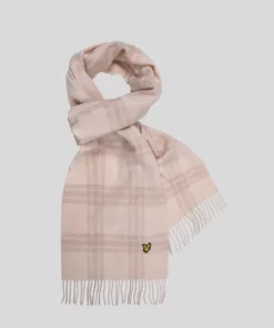 Lyle & Scott Check Lambswool Scarf Light Mist/ Heritage Taupe