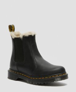 Dr. Martens 2976 Leonore Faux Fur Lined Chelsea Boots Black