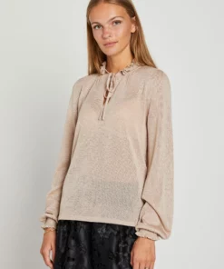 Rue de Femme Sally Knit Blouse Powder