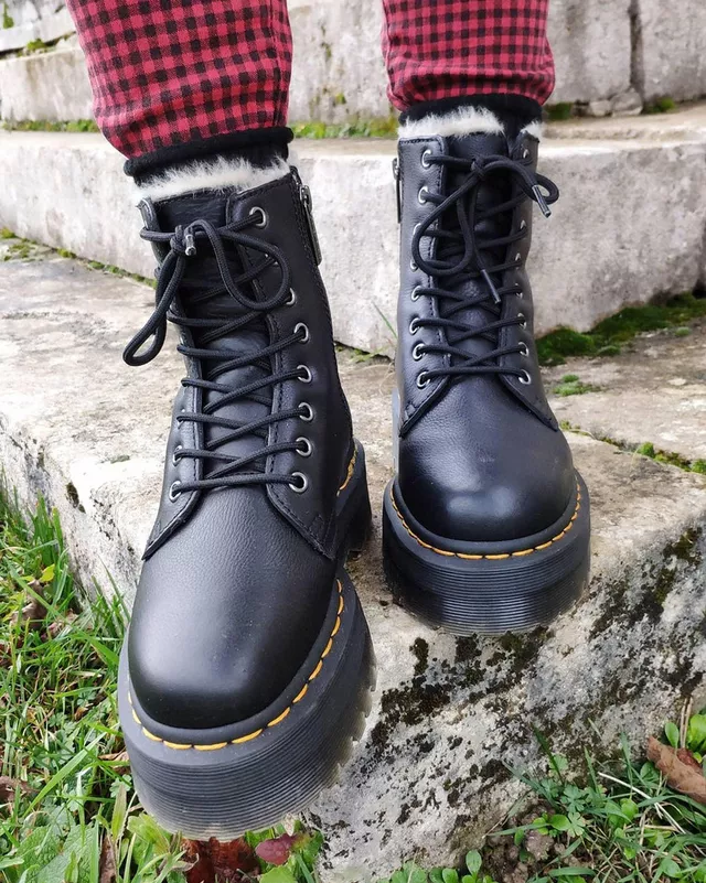 Dr. Martens Jadon Faux Fur Lined Leather Platform Boots