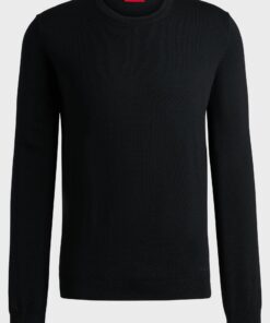 Hugo San Cedric Virgin Wool Knit Black