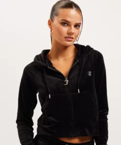 Juicy Couture Classic Velour Madison Hoodie Black