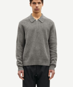 Samsøe Samsøe Saisaks HZ Polo Sweater Dark Grey Melange