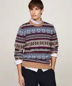 Tommy Hilfiger Fair Isle Wool Rich Jumper Safari Canvas/Multi