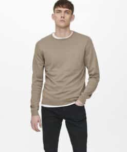 Only & Sons Wyler Life Crew Neck Knit Desert Taupe