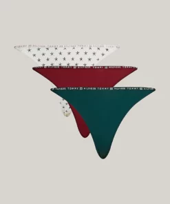 Tommy Hilfiger 3-Pack Repeat Logo Microfibre Thongs Gift Box rouge/star/ornamental green