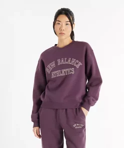 New Balance Graphic Fleece Crew Plum Brown